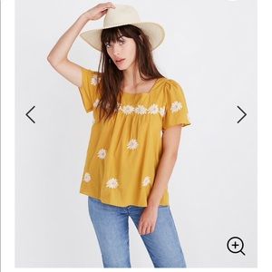 Madewell flower embroidered top